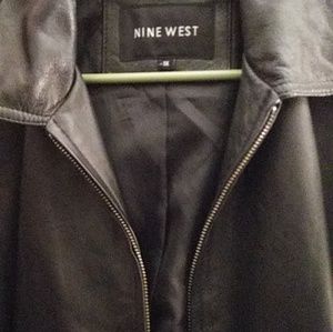 Nine West 1x black leather coat